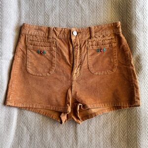 BDG Camel floral embroidered Shorts for women